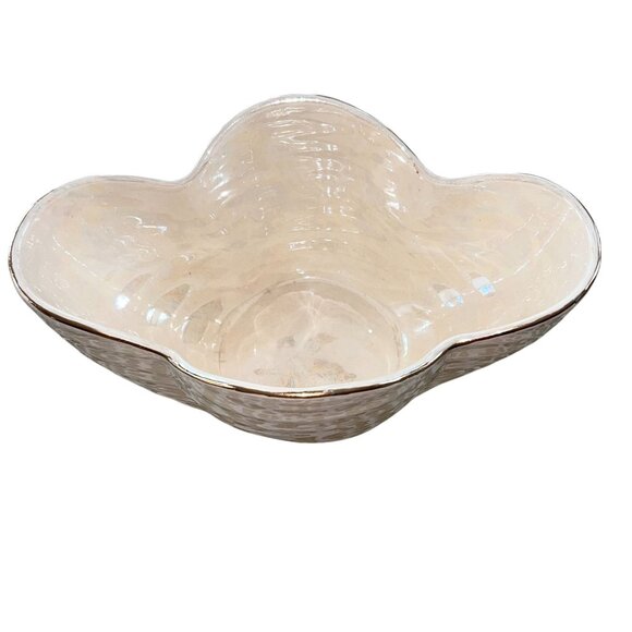 Vintage Pearl China Co. Hand-Decorated 22K Gold Iridescent Scalloped Bowl USA - Picture 9 of 12